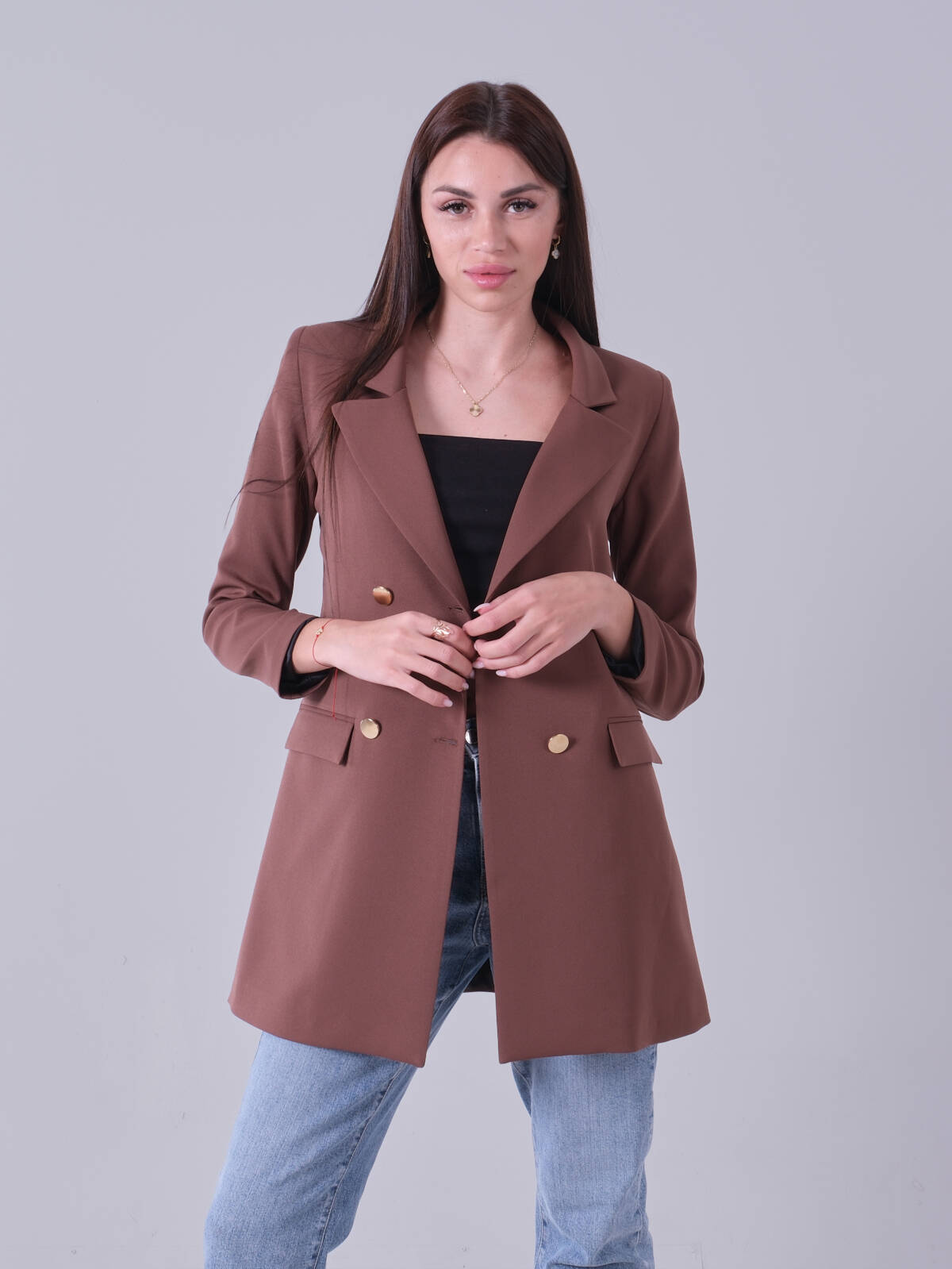 Açık Kahverengi Astarlı Düğme Kapamalı Blazer Ceket 0105123.197 - Ardanewline