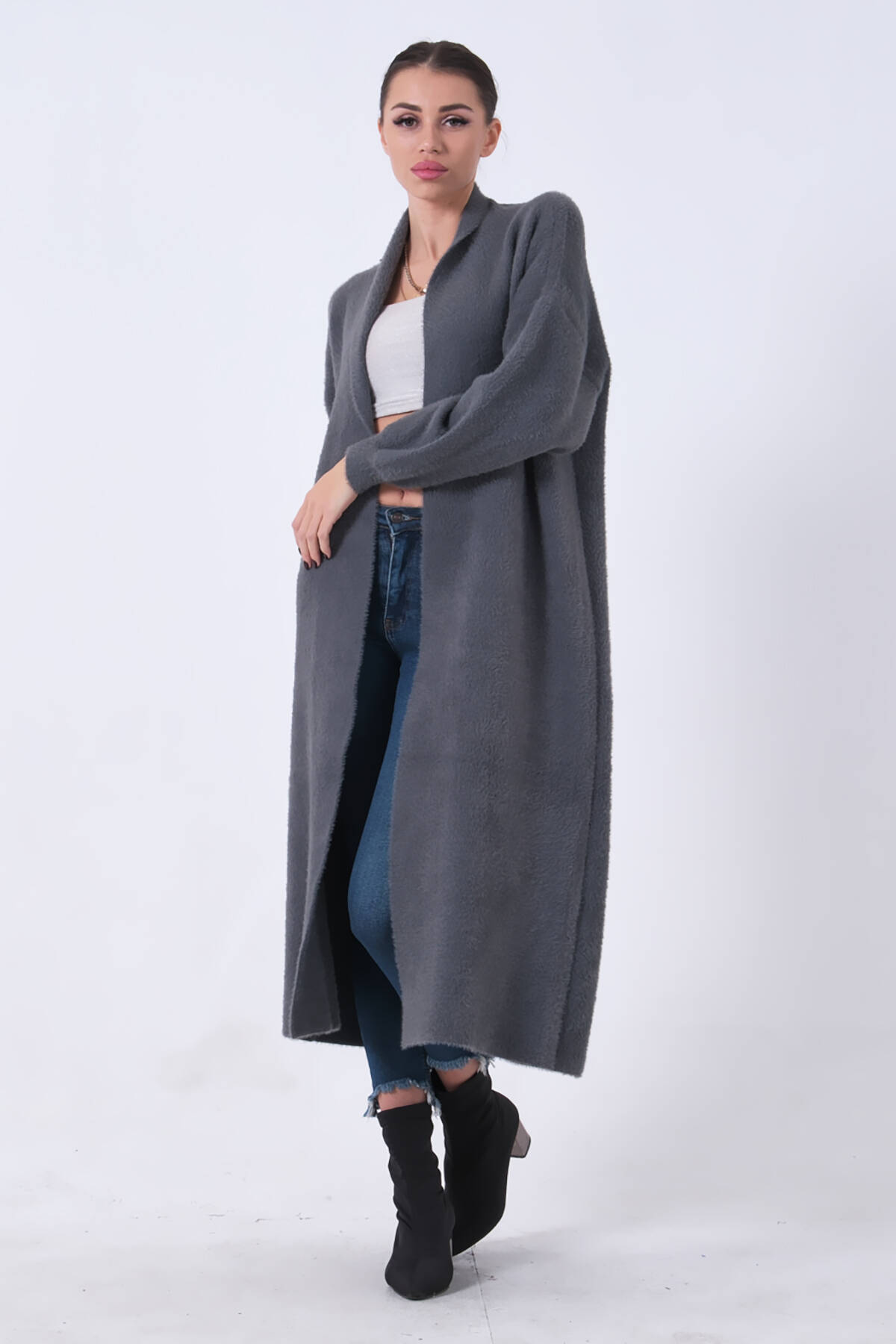 Antrasit Uzun Triko Hırka 46892476.315 - Ardanewline