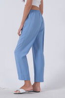 Bebe Mavi Belden Bağlamalı Lastikli Keten Pantolon 0803447.449 - 4