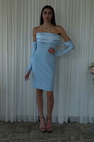 Bebe Mavi Drapeli Düğme Detaylı Mini Boy Abiye 9705537.449 - 1