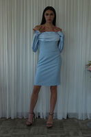 Bebe Mavi Drapeli Düğme Detaylı Mini Boy Abiye 9705537.449 - 6