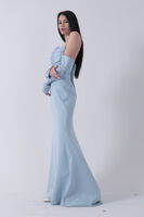 Bebe Mavi Drapeli Düğme Detaylı Uzun Abiye 9705361.449 - 7