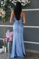 Bebe Mavi Göğüs Pul ve Taşlı Saten Abiye 9705294.449 - 4
