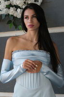 Bebe Mavi Göğüs Taş İşleme Detaylı Drapeli Abiye 9705446.449 - 6