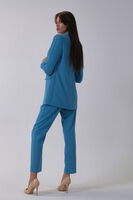 Bebe Mavi Kadın Dört Düğmeli Kruvaze Blazer Ceket & Pantolon Takım 0106305.449 - 5
