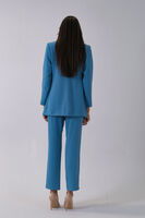 Bebe Mavi Kadın Dört Düğmeli Kruvaze Blazer Ceket & Pantolon Takım 0106305.449 - 6