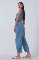 Bebe Mavi Keten Yelekli Takım 0106321.449 - 6
