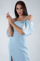 Bebe Mavi Kolları Şifon Yırtmaçlı Abiye 9705139.449 - 6