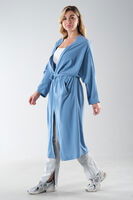 Bebe Mavi Krep Belden Kuşaklı Kimono 0107121.449 - 3