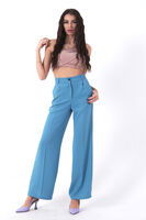 Bebe Mavi Yüksek Bel Pileli Palazzo Pantolon 0102066.449 - 1