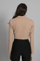 Bej Astarlı Crop Blazer Ceket 0105118.55 - video