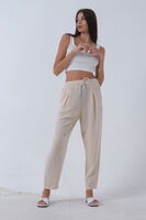 Bej Beli Lastikli Keten Pantolon 3970412.55 - 2