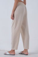 Bej Beli Lastikli Keten Pantolon 3970412.55 - 6