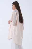 Bej Manşeti Bağcıklı Tunik 3972905.55 - 5