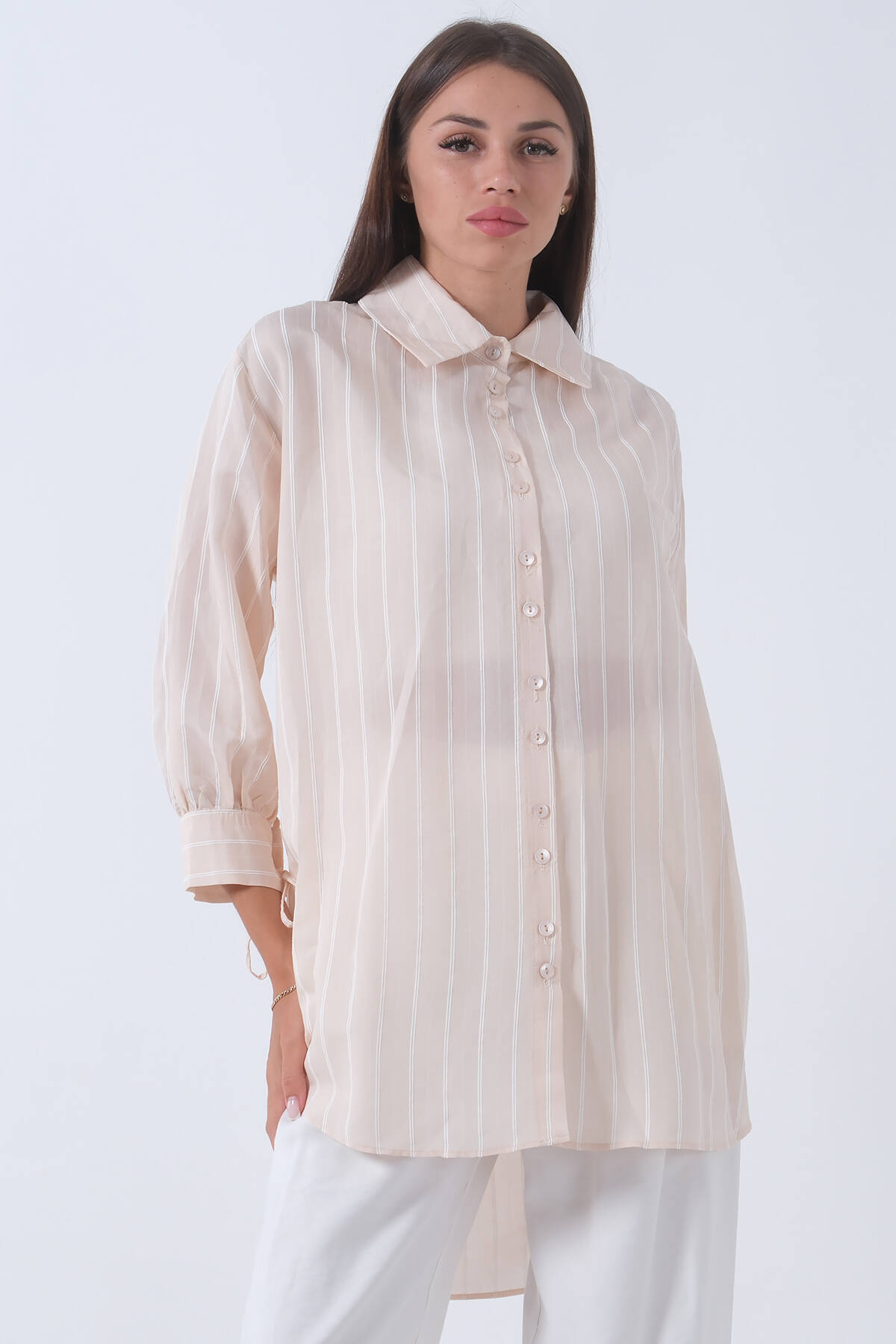 Bej Manşeti Bağcıklı Tunik 3972905.55 - Ardanewline