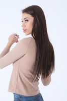 Bej Örme Bisiklet Yaka Kazak 0103013.55 - 4