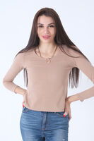 Bej Örme V Yaka Kazak 0103012.55 - 2