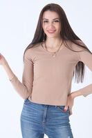Bej Örme V Yaka Kazak 0103012.55 - 3