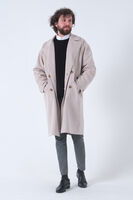 Bej Oversize Erkek Yaka Kaşe Kaban 01015002.55 - 2