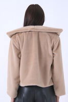 Bej Peluş Şal Yaka Kapamasız Ceket 0105139.55 - 6