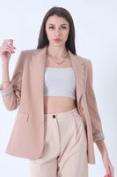 Bej Vatkalı Astarlı Blazer Ceket 0105110.55 - 3