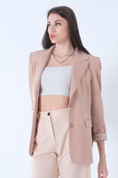 Bej Vatkalı Astarlı Blazer Ceket 0105110.55 - 6