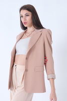 Bej Vatkalı Astarlı Blazer Ceket 0105110.55 - 7
