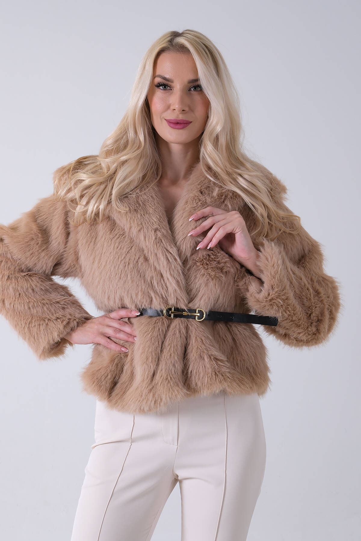 Bej Yakalı Lolita Kürk Astarlı Kaban 31050723.55 - Ardanewline (1)