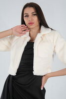 Beyaz Bebe Yaka Peluş Bolero 0105134.15 - 3