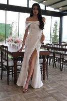 Beyaz Fiyonk Detaylı Straplez Taş İşlemeli Abiye 9705564.15 - 5