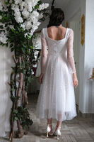 Beyaz Kare Yaka Pul Payetli Midi Boy Abiye 6502491.15 - 7