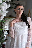 Beyaz Kare Yaka Pul Payetli Midi Boy Abiye 6502491.15 - video