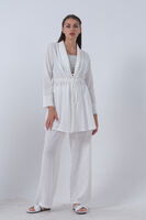 Beyaz Keten Pantolonlu Takım 0106319.15 - 7