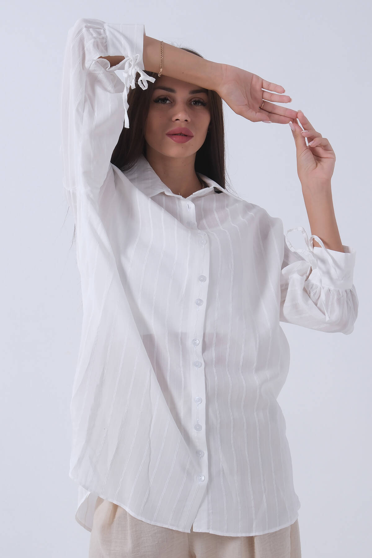 Beyaz Manşeti Bağcıklı Tunik 3972905.15 - Ardanewline (1)