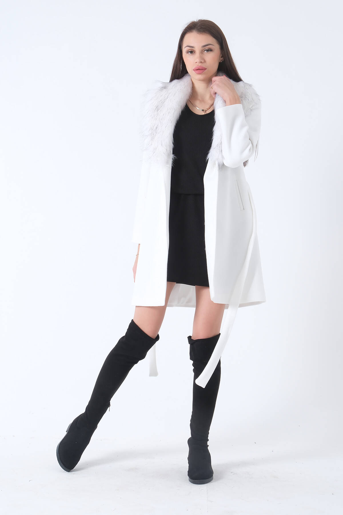 Beyaz Seyyar Kürklü Çift Cepli Kaşe Kaban 0108080.15 - Ardanewline (1)