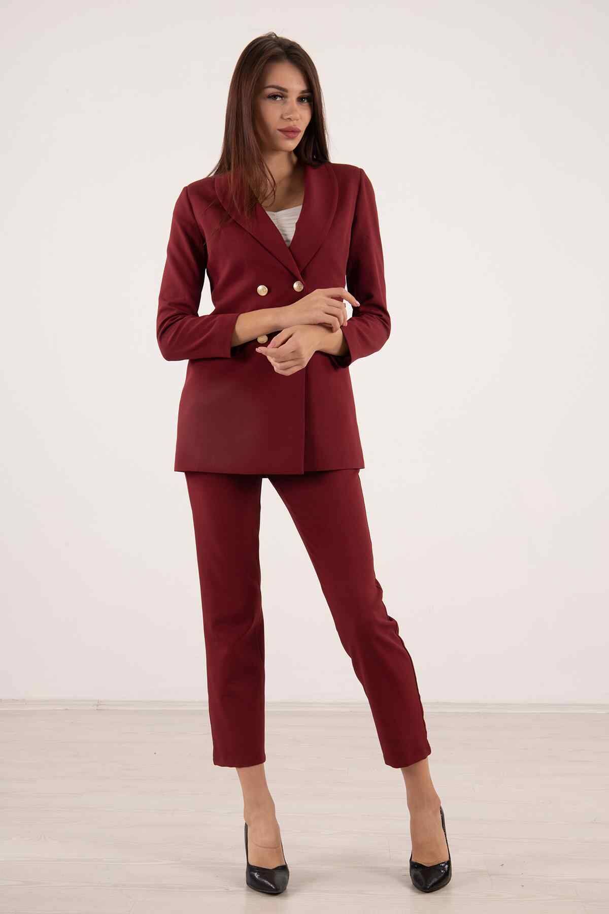 Bordo Blazer Ceket Pantolon İkili Takım 0106305.04 - Ardanewline (1)