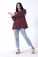 Bordo Cep Detaylı Tunik Pantolonlu Kot İkili Takım 44510640.04 - 1