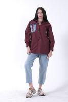 Bordo Cep Detaylı Tunik Pantolonlu Kot İkili Takım 44510640.04 - 3