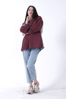 Bordo Cep Detaylı Tunik Pantolonlu Kot İkili Takım 44510640.04 - 4