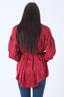 Bordo Gömlek Yaka Desenli Saten Tunik 45951991.04 - video