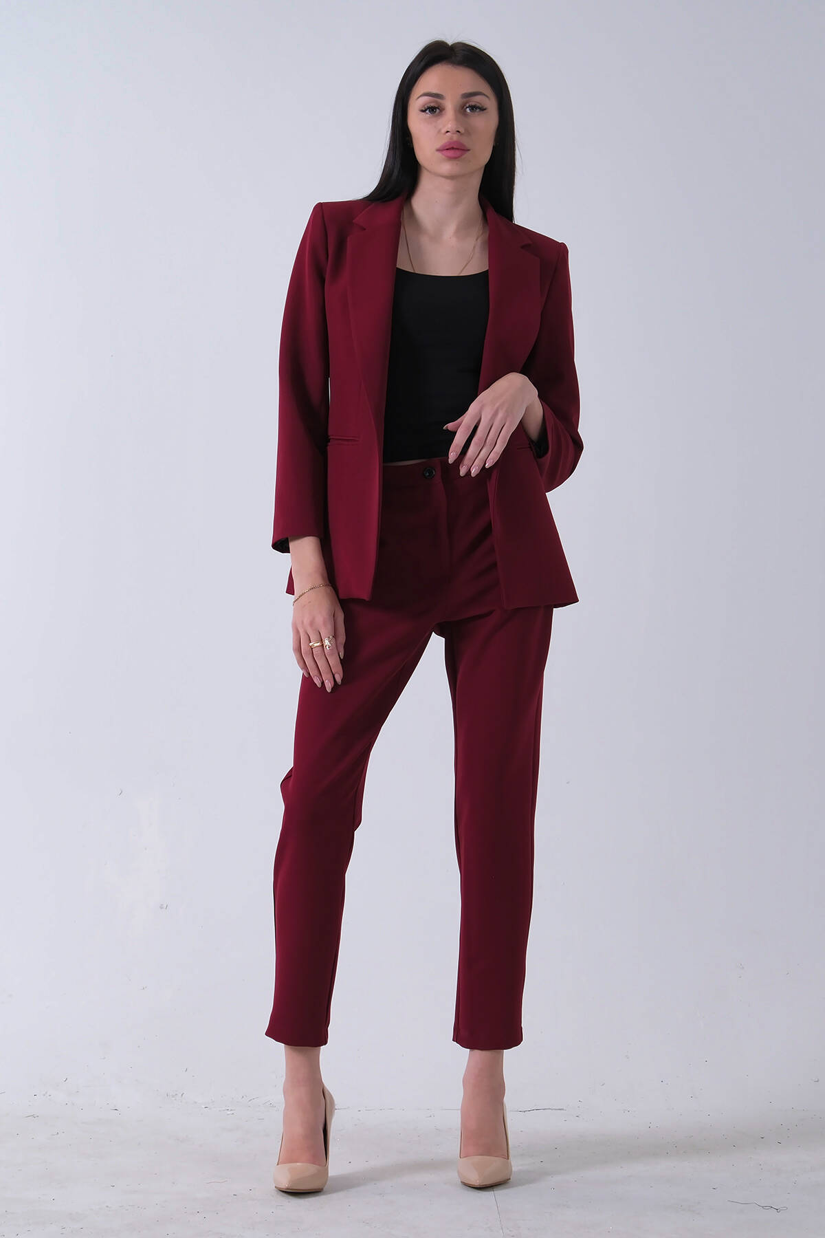 Bordo Klasik Yaka Ceketli Takım 0106309.04 - Ardanewline (1)