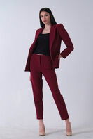 Bordo Klasik Yaka Ceketli Takım 0106309.04 - 5
