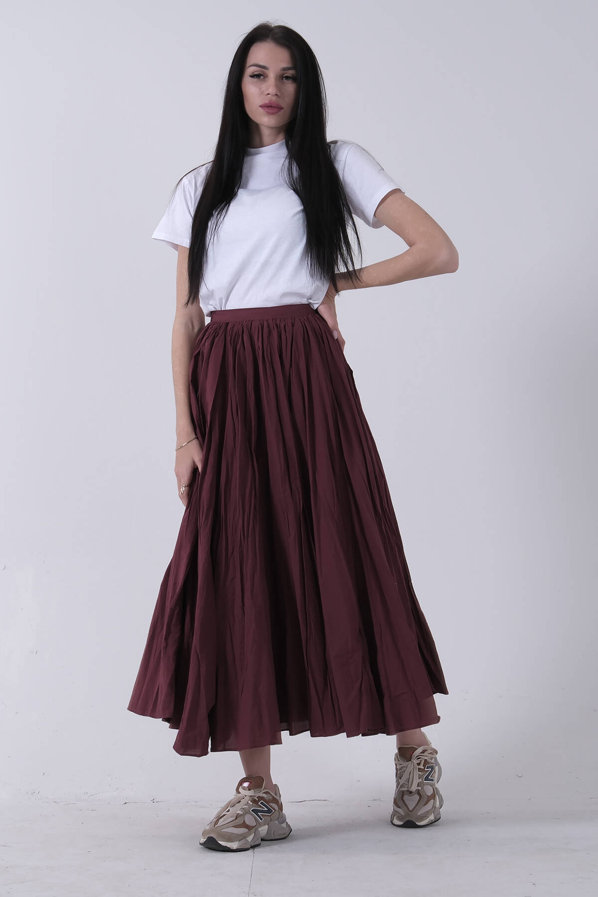 Bordo Kraşlı Etek 422182.04 - Ardanewline