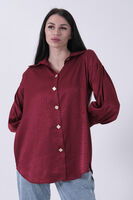 Bordo Üzeri Desenli Gold Düğme Detaylı Tunik 45951993.04 - 3
