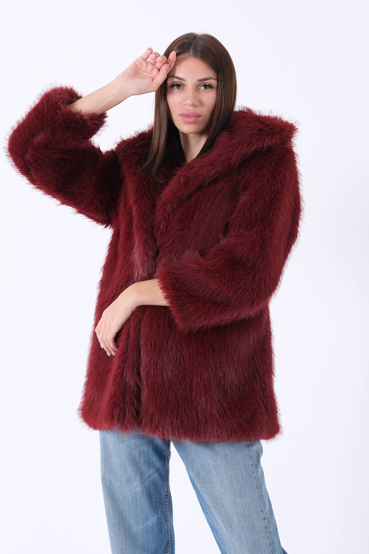 Bordo Uzun Lolita Kürk Kaban 31050729.04 - ArdaNewline (1)