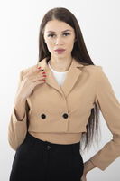 Camel Astarlı Crop Blazer Ceket 0105118.09 - 2