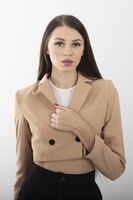 Camel Astarlı Crop Blazer Ceket 0105118.09 - 3