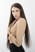 Camel Astarlı Crop Blazer Ceket 0105118.09 - 4