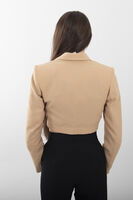 Camel Astarlı Crop Blazer Ceket 0105118.09 - video