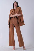Camel Ceket-Yelek Pantolonlu 3'lü Takım Elbise 0106324.09 - 5